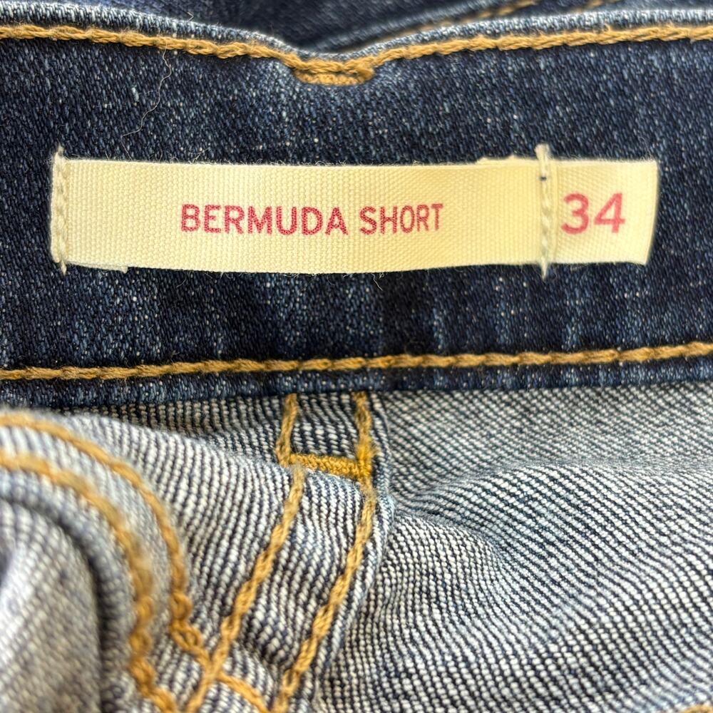 Levi Strauss Bermuda Short Women's 34 W39 L11.5 High Rise READ Stretch Denim - Picture 5 of 6